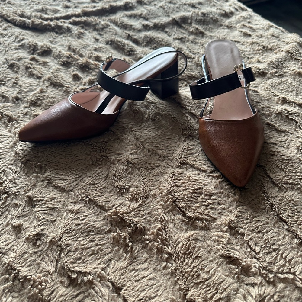 Elegant Brown Leather Women's Shoes